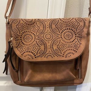Suede crossbody.